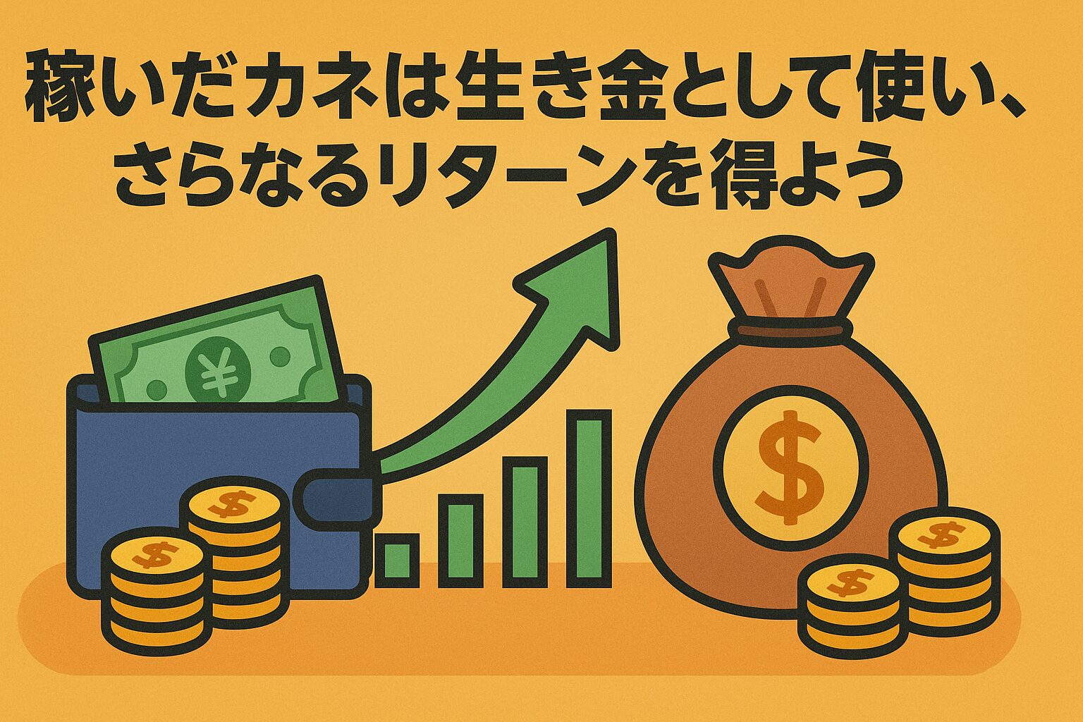 【増やす】稼いだカネは生き金として使い、更なるリターンを得よう